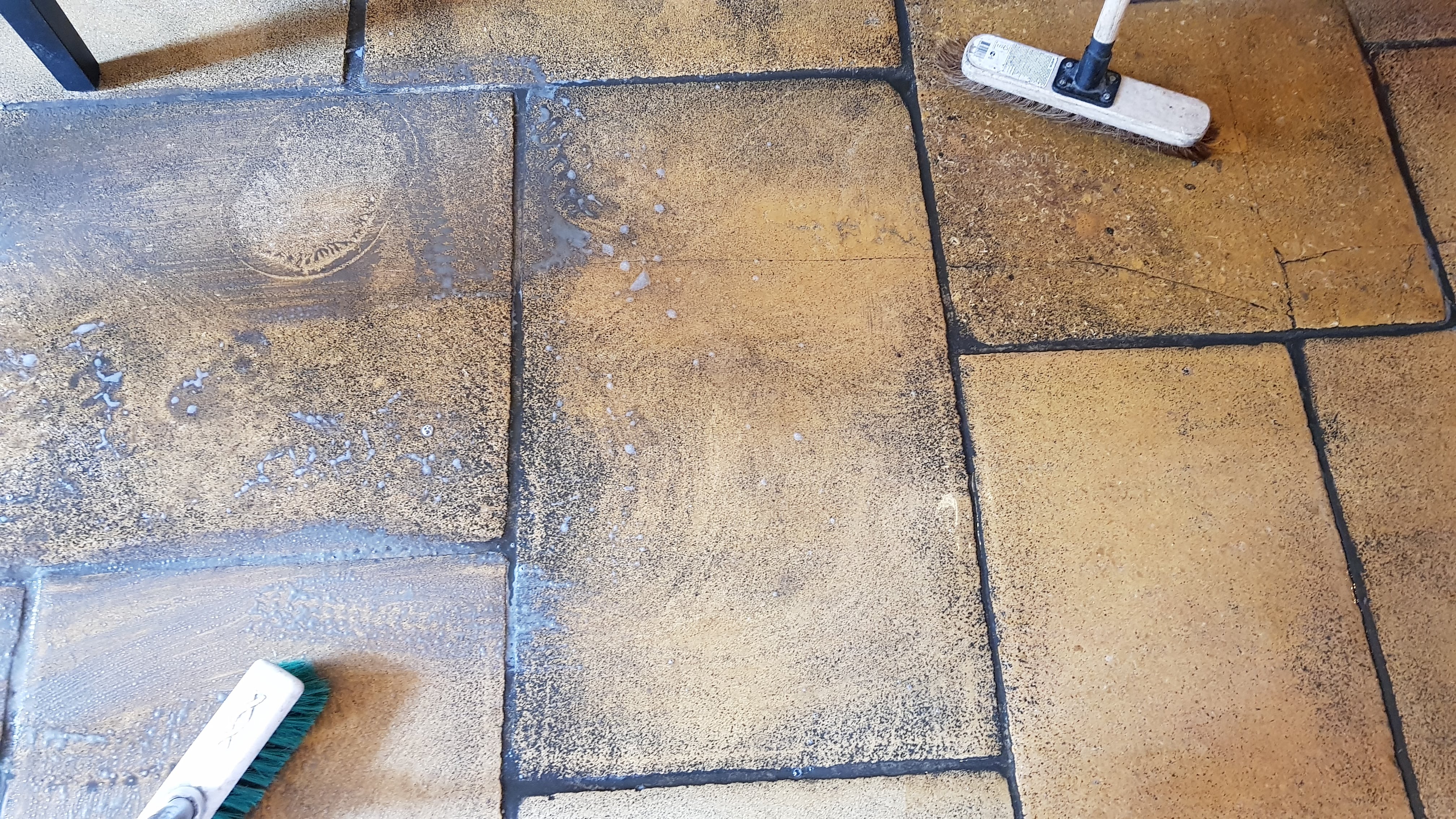 Commercial floor before professional cleaning